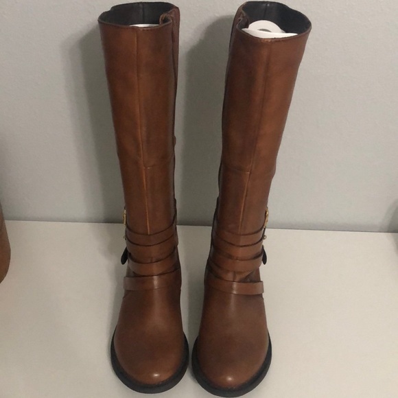 Steve Madden Cognac Leather Albany Boots - Picture 2 of 9